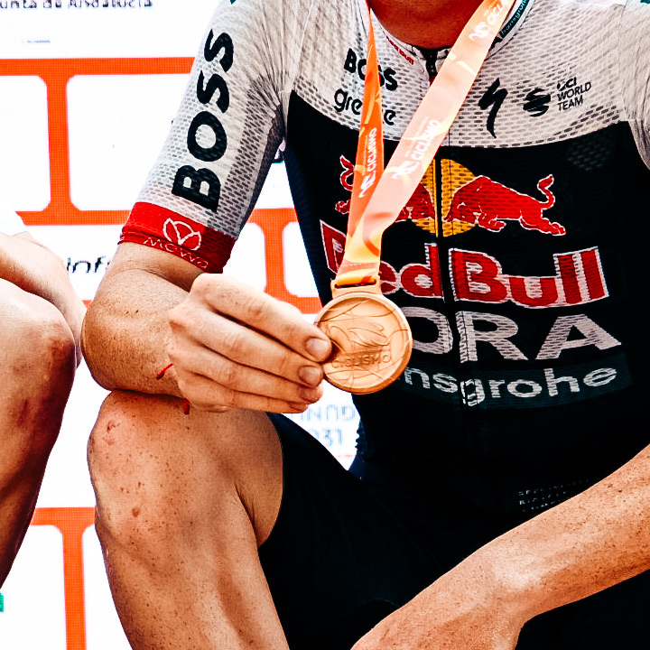 Primer plano de un ciclista